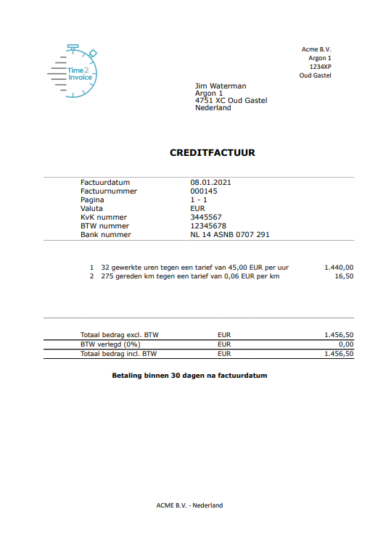 Facturen in PDF op eigen briefpapier