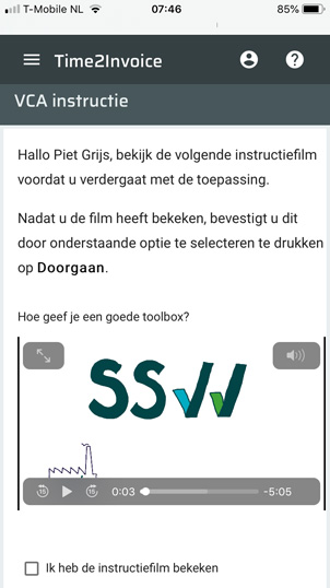 Aanbieden van VCA instructiefilmpjes